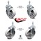 Service Caster Semi Steel Swivel TS Caster w/Roller Bearing-5" Wheel&10MM Stems-2 w/Brake, 4PK SCC-TS20S515-SSR-M1015-2-TLB-2 - alternate 5